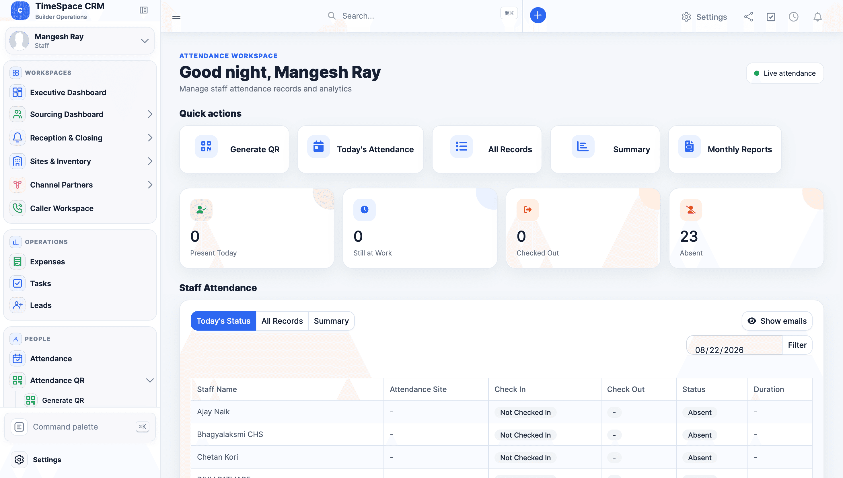 TIMESPACE CRM preview